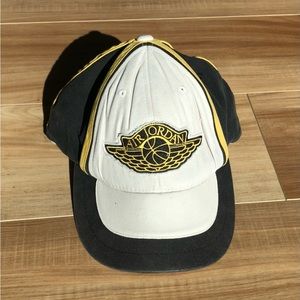 Air Jordan Wings Jumpman Hat Mens Yellow Black and White